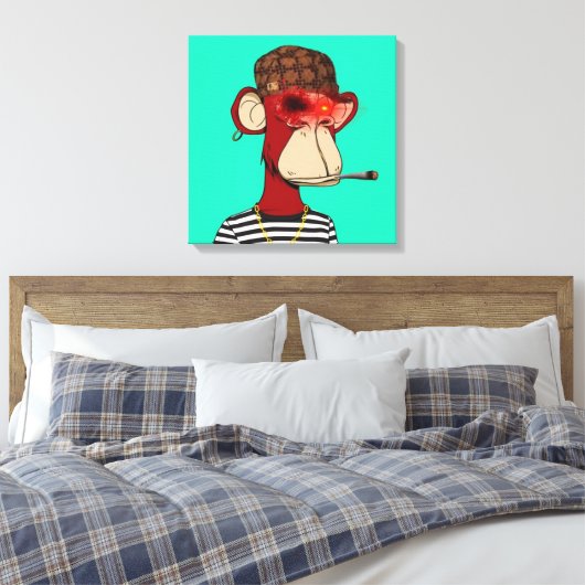 NFT-monkey Canvas Afdruk (Insitu (Slaapkamer))