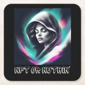 NFT or Nothin’ - Bold Web3 & Crypto Enthusiast Kartonnen Onderzetters (Voorkant)
