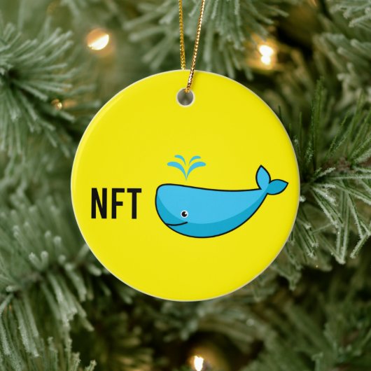 NFT Whale Art Funny Keramisch Ornament (Boom)