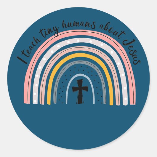 NG0M I Teach Tiny Humans Over Jesus Teacher Ronde Sticker (Voorkant)