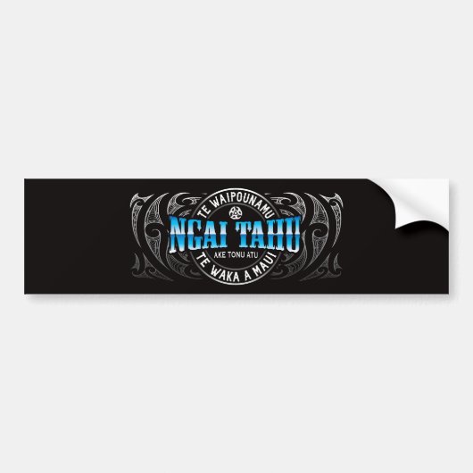 Ngai Tahu Lifer Moko Chrome Bumpersticker (Voorkant)