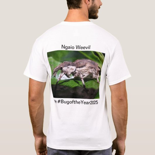 Ngaio Weevil voor bug van het jaar 2025 T-shirt (Achterkant)