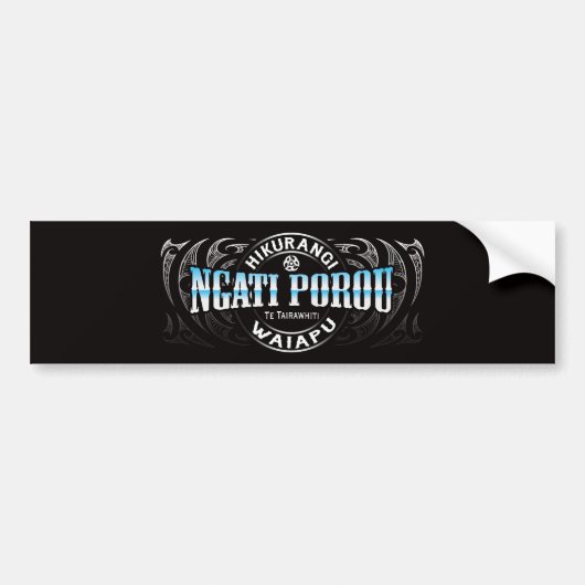Ngati Porou Lifer Moko Chrome Bumpersticker (Voorkant)