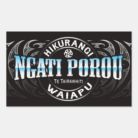 Ngati Porou Lifer Moko Chrome Rechthoekige Sticker (Voorkant)