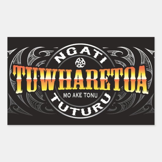 Ngati Tuwharetoa Life Moko Chrome Rechthoekige Sticker (Voorkant)