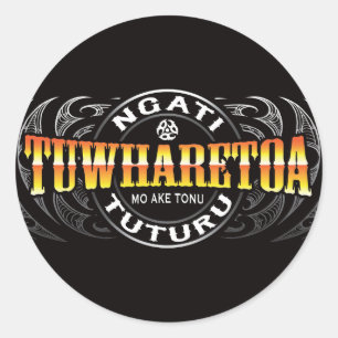 Ngati Tuwharetoa Life Moko Chrome Ronde Sticker