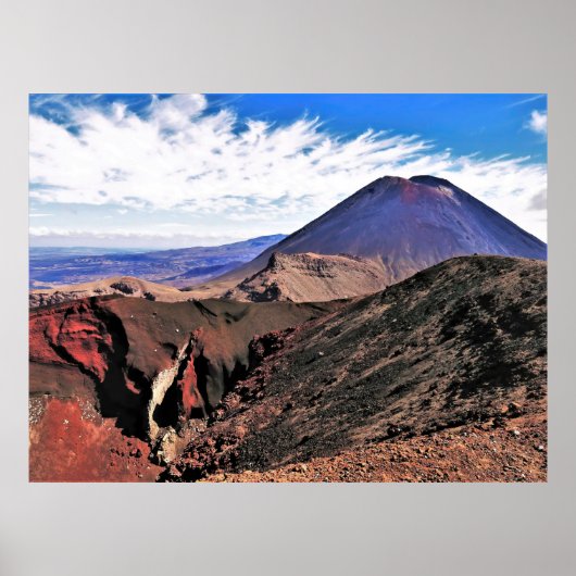 Ngauruhoe en de Rode krater Poster (Voorkant)