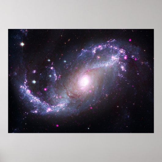 NGC 1672 | Spiraal Galaxy | Ruimtetelescopen Poster (Voorkant)