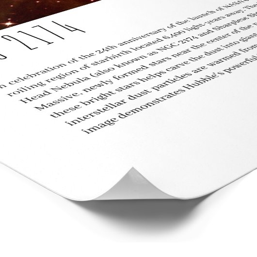 NGC 2174 (hoofdnevel) Poster (Hoek)