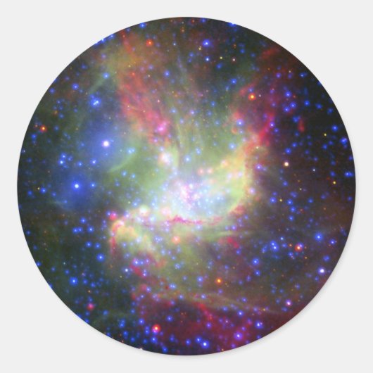 NGC 346-sterrenclusternebula in Tucana Ronde Sticker (Voorkant)