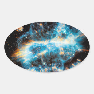 NGC 5189 planetaire nevel - Hubble-ruimtestatiefot Ovale Sticker