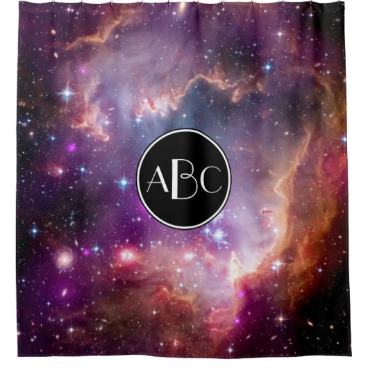 NGC 602 Star-formatie met aangepast monogram Douchegordijn (Voorkant)