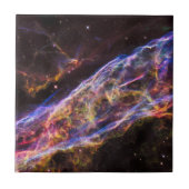 NGC 6960, de bezemnevel van de heks. Tegeltje (Voorkant)