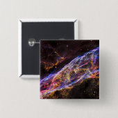 NGC 6960, de bezemnevel van de heks. Vierkante Button 5,1 Cm (Voorkant /achterkant)
