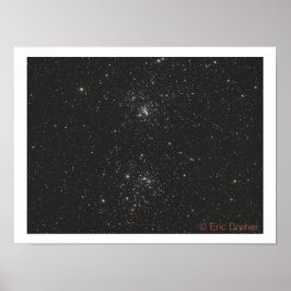 NGC 869 en NGC 884 van Eric Dreher Poster