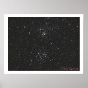 NGC 869 en NGC 884 van Eric Dreher Poster