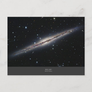 NGC-891 spiraalmelkwegstelsel Briefkaart