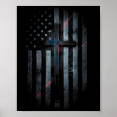 Nge American Flag And Cross Faith Family Dom Usa F Poster (Voorkant)