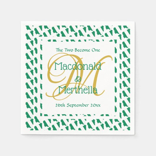 NGERIA Custom Monogram Wedding Celebration Paper Servet (Voorkant)