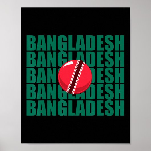 Ngladesh Cricket National Team Vlag Support Poster (Voorkant)