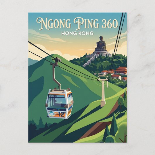 Ngong Ping 360 Hong Kong Briefkaart (Voorkant)