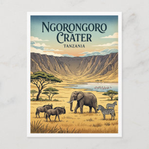 Ngorongoro Krater Karatu Tanzania Briefkaart