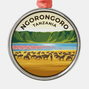 Ngorongoro-krater Tanzania Metalen Ornament