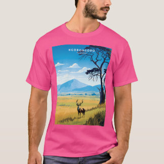 Ngorongoro Tanzania Crater Wildlife Travel Poster T-shirt