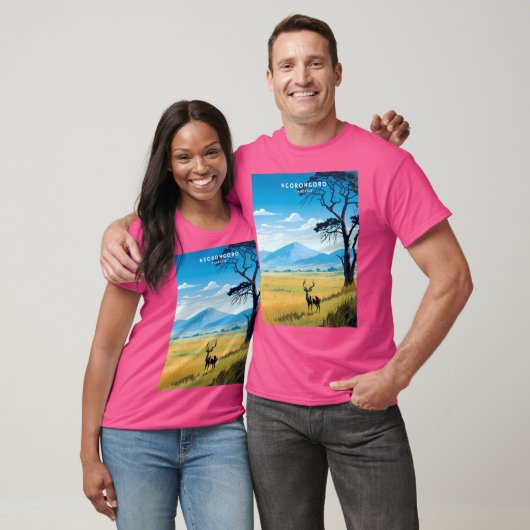 Ngorongoro Tanzania Crater Wildlife Travel Poster T-shirt (Unisex)