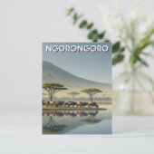 Ngorongoro Tanzania Gnu Briefkaart (Staand voorkant)