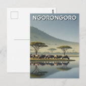 Ngorongoro Tanzania Gnu Briefkaart (Voorkant / Achterkant)