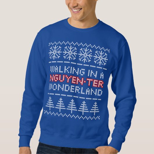Nguyen-ter Wonderland Knit-look met Kerstmis Trui (Voorkant)