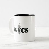 NGVCSarmylogo, Bite Me!Ik ben een veterinair techn Tweekleurige Koffiemok (Voorkant links)