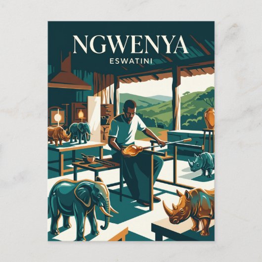 Ngwenya Glasfabriek Eswatini Briefkaart (Voorkant)