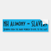 NH Alimony = slavernij Bumpersticker (Voorkant)