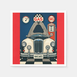 NH Antiek auto illustratie servetten