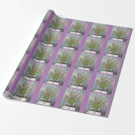 NH Grass Vase Wrapping Paper Cadeaupapier (Uitgerold)
