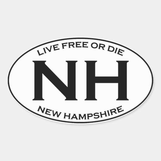 NH - New Hampshire Ovale Sticker (Voorkant)