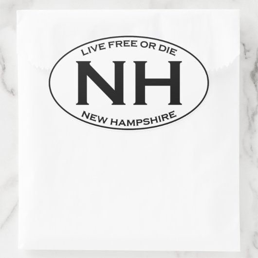 NH - New Hampshire Ovale Sticker (Tas)