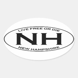 NH - New Hampshire Ovale Sticker