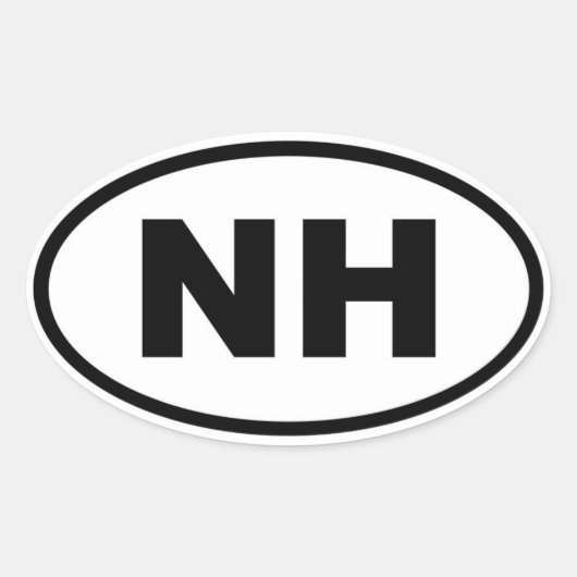 NH New Hampshire Ovale Sticker (Voorkant)
