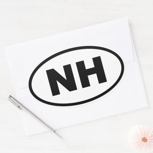NH New Hampshire Ovale Sticker (Envelop)