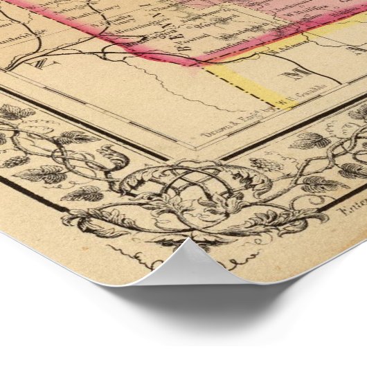 NH, Vermont Map door Mitchell Poster (Hoek)