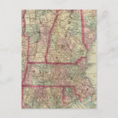 NH, Vt, Massa, RI, Conn Briefkaart (Voorkant)