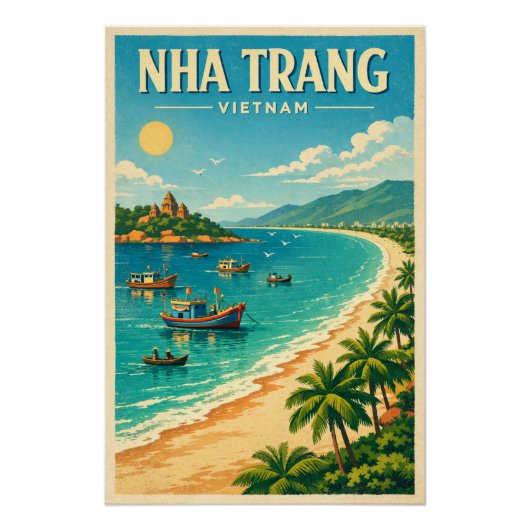 Nha Trang-stad, Vietnam reisposter Perfect Poster (Voorkant)