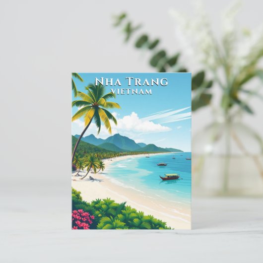 Nha Trang Vietnam Beach Reizen Briefkaart (Staand voorkant)
