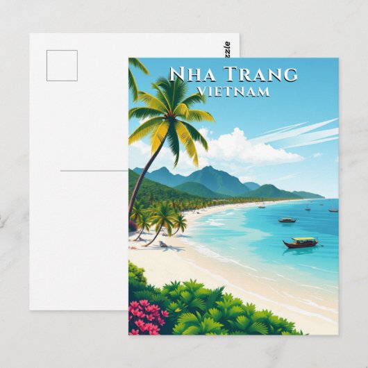 Nha Trang Vietnam Beach Reizen Briefkaart (Voorkant / Achterkant)