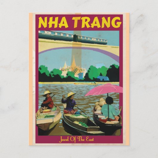 Nha Trang vintage reisposter Briefkaart (Voorkant)