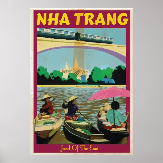 Nha Trang vintage reisposter Poster (Voorkant)