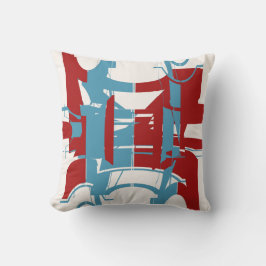 NHed Helderblauw Geometrische vormen concave motie Kussen